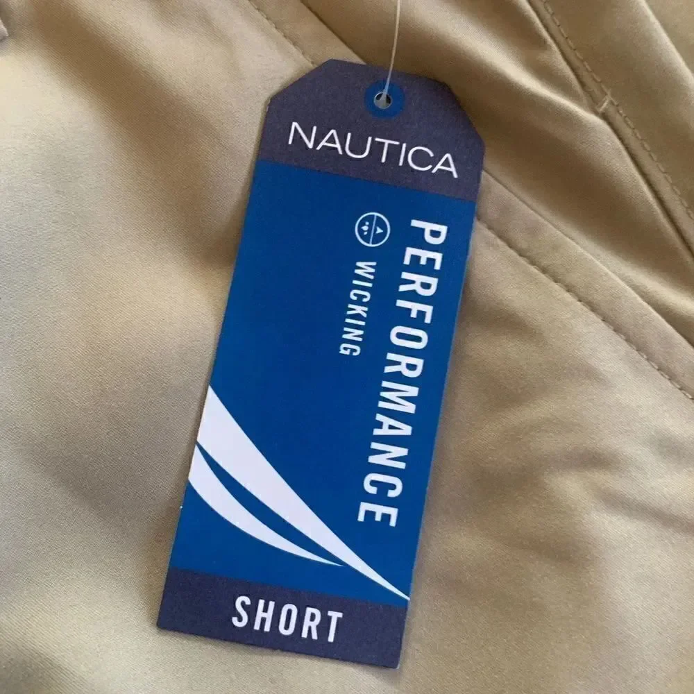 Nautica performance adjustable waist, flat front boys school shorts